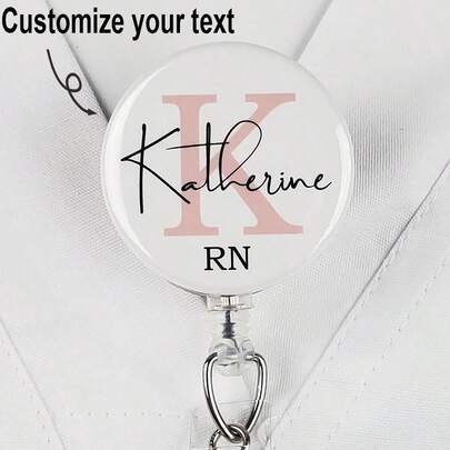 Portanombres personalizado, portanombres retráctil personalizado de enfermera, organizador de identificación de enfermera, cordón de identificación de carabina, clip para identificación, regalo para personal, estetoscopio