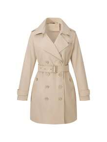 Women's Mid-Length Pocket Jacket, Designed For Commuting In Spring And Autumn - Camel - View 3