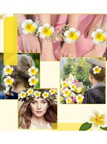 10 pièces Fleurs de lotus artificielles pour décoration, couronne DIY, centre de table, décoration de bougeoir, décoration de fête à thème. Convient pour les fêtes hawaïennes, les mariages, les fêtes de plage, les enterrements de vie de jeune fille