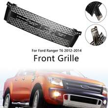 Matt Black Front Bumper Grill Grille Fit For'd Ranger T6 PX1 2012-2014 - Black - View 2