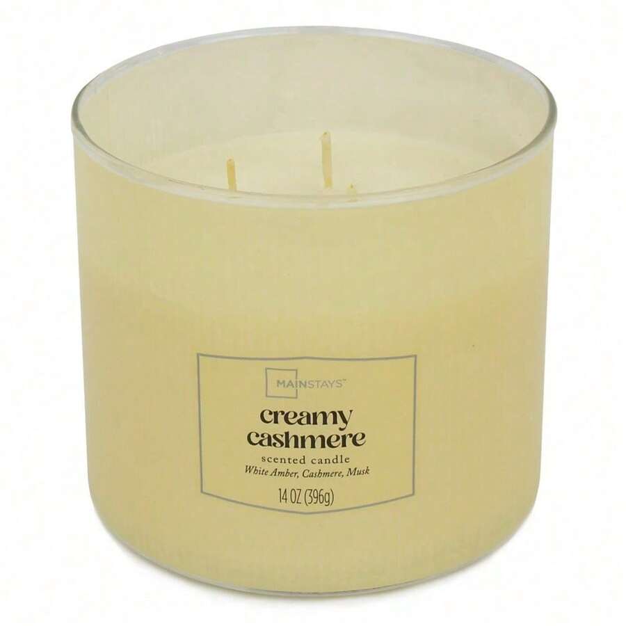 Textured Wrapped Candle Creamy Cashmere, 14 Ounce