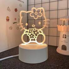 Lámpara de escritorio USB de acrílico 3D Sanrio - Serie Retro, Decoración de escritorio, Luz cálida interface USB, Luz nocturna cálida para habitación y dormitorio, Adecuado para hogar, vacaciones, cumpleaños, sin batería requerida - incluye cables