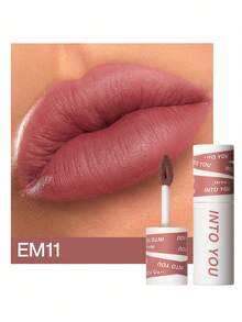INTO YOU Matte Lip Mud, Super Stay Liquid Lipstick, Waterproof, Long Lasting Lipstick, High Impact Lipcolor With Lightweight Lip Mud Texture, Dual-Use For Lips And Cheek, Spring/Summer Soft Red Lipstick (EM11) - EM11 - Xem 2