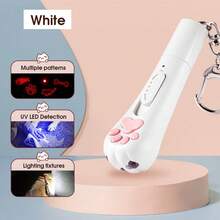 三合一USB充电式猫咪激光笔玩具，5种模式可切换，互动投影灯，卡通造型，适合爱玩的猫狗，多功能室内玩具