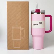 Compatible With Stanley Cup 40 Oz, 1 Piece, 40 Oz Stan Cup, 40oz With Handle, 40 Ounce Stainless Steel Insulated Water Bottle With Handle, 1200ml Wide Mouth Water Tumbler Iced Coffee Mug, Double-Walled Vacuum Insulation, Keeps Drinks Hot/Cold For Hours, Perfect For Outdoor, Gym, Travel,Hiking, Camping, Sports,Work, School, And Outdoor Adventures
