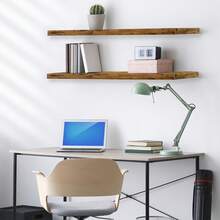 2 Pack Floating Shelves For Wall - 2 Long 35 X 9 Inch Floating Shelves For Bedroom, Kitchen, Living Room, Bathroom Shelves, Home Decor, Farmhouse - Wall Mounted Floating Shelves - Walnut - View 5