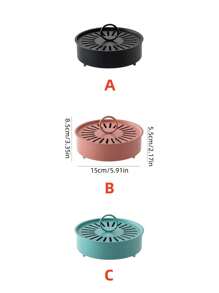 1 pièce Support de spirale anti-moustique en acier inoxydable avec couvercle, anti-brûlure, anti-incendie, support de plaque à encens anti-moustique, plateau de brûleur à encens d'intérieur