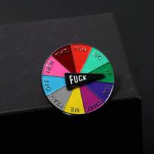 rongji jewelry Lucky Wheel Enamel Pin Brooch Rotating Arrows Interactive Mood Pins Funny Spinner Rainbow Badge For Clothing Backpack Hat Decoration