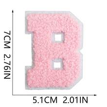 26 Remendos de Letras para Passar a Ferro, Letras Chenille A-Z Remendos Decorativos Bordados Personalizados para Costura em Roupas, Reparação de Bonés, Camisas, Sapatos, Denim, Bolsas (Rosa)
