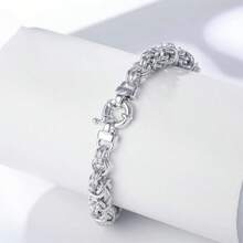 925 Sterling Silver Italian Classical Byzantine Spring Bracelet, Handcrafted In Italy Solid Diamond Cut Braid Spring Bracelet, Suitable For Men And Women - Stylish And Durable Design - Sterling Silver Construction - The Perfect Gift For All Kinds Of Holidays (Includes Gift Boxes) - Silver - View 5