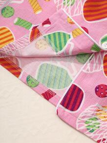 Set de pijama de 2 piezas con parte superior de manga corta con botones de cuello en V y estampado de paleta, y pantalones para mujeres. Set de pijama de verano cómodo para uso en casa.