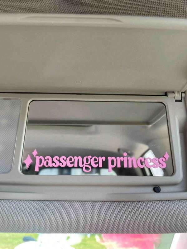 1pc Passenger Princess Mirror Decal, Car Decals For Women, Mirror Decal, Cute Vinyl Decal, Car Mirror Decal, Car Accessories Summer Necessity For Women Storage Organizer Gift Travel