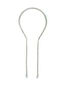 1pc Elegant Fashion Personalized Rhinestone Headband, Minimalist Women Daily Accessory - Silver - View 2