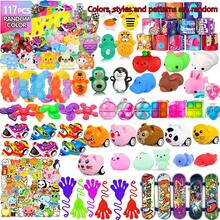 60/117件儿童派对礼品玩具，适合3-8岁/8-12岁儿童，包括、教室宝箱、皮纳塔填充物、礼品袋填充物、奖品盒玩具、宝箱、课堂奖励（颜色和款式随机） - 彩色 - 查看 1