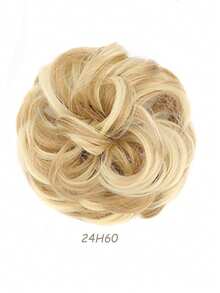 Gold Bird's Nest Retractable Claw Clip Messy Updo Hair Piece Messy Wavy Updo Extension Messy Updo Hair Stuck In Synthetic Updo Ponytail Extension - Gold - View 12