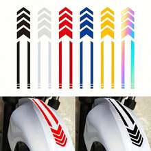 Motorcycle Reflective Arrow Line Warning Sticker - one-size - View 1