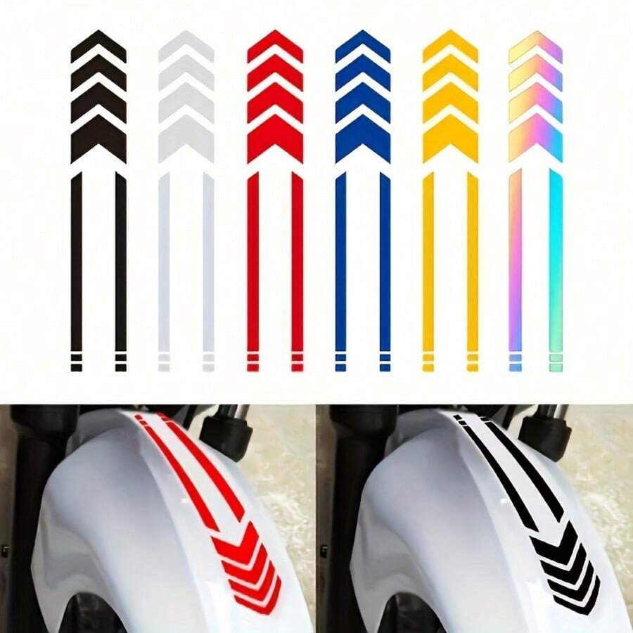 Motorcycle Reflective Arrow Line Warning Sticker - one-size - View 1