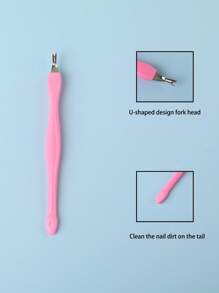6 pièces Outil de retrait des callosités à double tête, manche en plastique, couleur rose/blanc, lime à ongles, coupe-cuticules, set d'outils pour femmes et hommes