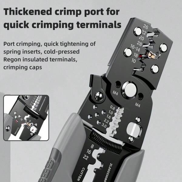 Electrician Tool Set Including Wire Strippers, Multi-Function Crimp Plier, Cable Cutter, Ideal For Professional Electrical Works