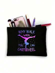 Colorful Gymnastics Theme Printed Cosmetic Bag, -Dancer Make Up Bag, Travel Toiletry Bag, Portable Makeup And Stationery Storage Bag, Multi-Purpose Zipper Bag For Home And Gym, Gift For Gymnastics Lovers, Ultimate Gymnastics Storage Bag, Perfect For Dance, Sports And Fitness Lovers Makeup Bag Makeup Bags Makeup Organizer Make Up Organizer Makeup Storage Makeup Pouch Make Up Pouch