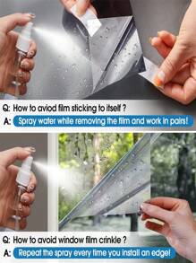 1Roll Window Film Privacy Film For Glass Windows Anti Glare Reflective Window Film One Way Window Mirror Film Heat Control Window Tint Film Home UV Blocking Opaque Window Film Stickers Sticker Personalised Stickers