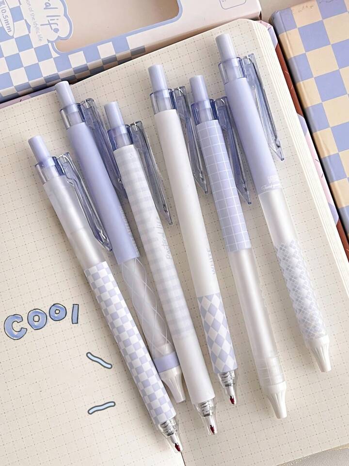 6ピース チェッカーボード ジェルペン セット のみ クリーム