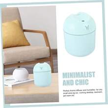 2025 Colorful Cool Mini Humidifier - For Home, Office, Bathroom Spa Or Bedroom, Car, USB Personal Desktop Humidifier, Car Delivers Cool Ultrasonic Water Mist, Easter Day Gift, Aromatherapy Tablets 5pcs (White, Blue)