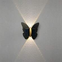 1 件太阳能蝴蝶壁灯，简约现代楼梯灯，走廊壁灯，花园露台阳台灯，户外花园照明，适用于小路、庭院、露台 - 彩色 - 查看 5