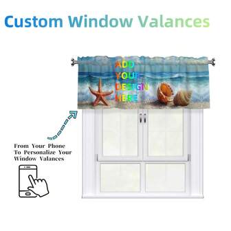 Cantonnières personnalisées sur mesure, personnalisées avec texte, logo, photo, image. Cantonnières de fenêtre personnalisées, décoration de traitement de fenêtre, rideaux à poche pour barre, pour cuisine/salon, 1 pièce, 17,7*54 pouces