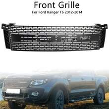Matt Black Front Bumper Grill Grille Fit For'd Ranger T6 PX1 2012-2014 - Black - View 4
