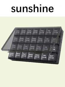 Monatlicher Pillenorganizer 28-Tage Pillendose, nach Woche organisierte Medikamentenorganisation, große 4-Wochen Pillenbox mit staubdichtem Gehäuse für Fischöle, Vitamine, Nahrungsergänzungsmittel