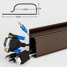 1PC 40cm/15.75inch Under-Desk Cable Tray Self-Adhesive Cable Organizer Cable Management Accessories Cable Protecter No Drilling PVC Invisible Slot Organizer For Monitors And Computers,Durable PVC Material
