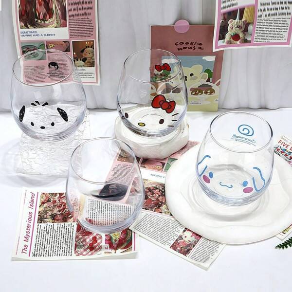 Highly Attractive Sanrio Cartoon Glass Breakfast Milk Cup Coffee Cup
