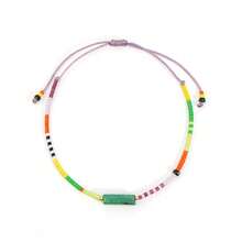 1 件波西米亚复古风格手工串珠手链，彩色半宝石，不褪色，男女通用日常佩戴，送给爱人的完美礼物，友谊珠宝