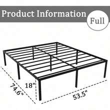 Full Size Bed Frame 14 Inch High Max 3500 Lbs Heavy Duty Metal Mattress Foundation Platform Bed Frame Full Sturdy Steel Slat Support No Box Spring Needed Easy To Assembly Non Slip