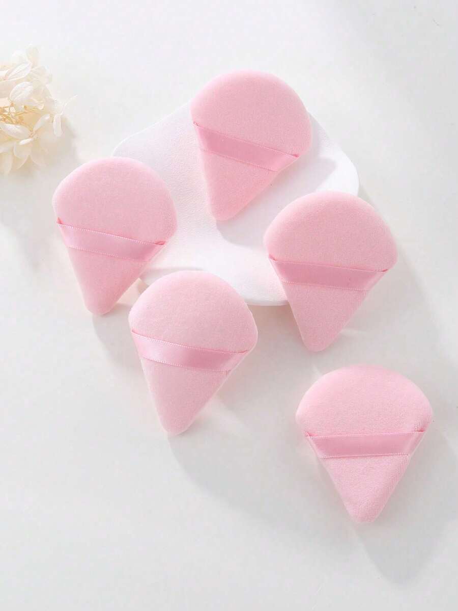 5件套粉色三角粉扑套装，水晶绒短毛，柔软粘性（24/10/5/3/1），适用于散粉，价格实惠，可用于房间装饰、梳妆台、旅行、卧室等场合，是化妆配件的理想之选。产品包括粉扑、美妆蛋、粉扑、化妆海绵等，价格实惠，适合作为圣诞礼物或圣诞小礼物。 - 粉色 - 查看 1