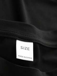 女童蝴蝶结标语印花圆领T恤，夏季休闲柔软上衣 - 黑色 - 查看 3