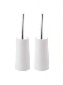 1/2pcs, Flexible Toilet Brush With Detachable Holder - No Dead Comer Cleaning,Long Handle For Bathroom Cleaning,Durable Plastic Brush - Back To School Cleaning Supplies,Ergonomic, Elegant And Durable Bathroom Toilet Brush With 304 Stainless Steel Long Handle