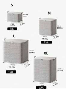 Home Non-Woven Soft Cloth Storage Bag, No Wire Frame Quilt Storage Bag, Clothes Quilt Storage Bag, Mobile Organization Large Capacity Storage Box For Cabinet, Travel, School Clothes Storage Box Closet Storage Container Organizer Storage Box Bedroom Dormitory Home Blanket Bedding Quilt Pillow Toy(30l/110l/150l/220l) Clothes Storage Organizer Closet Organization And Storage - Multicolor - View 9