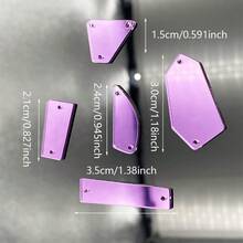 30pcs/Pack Geometric Shape Decor Patch, DIY Clothing Shoes Bags Decorations - Purple - View 8