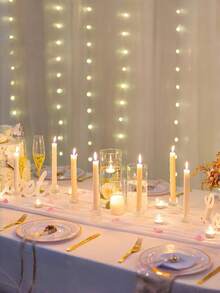 6 件烛台玻璃烛台 - 透明小锥形垂直烛台，婚礼装饰餐桌装饰，适合婚礼、派对、客厅、酒店、晚宴、降临节使用的餐桌装饰 - 彩色 - 查看 3