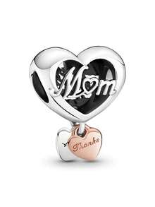 1pc Fashion Heart Engraved MOM, Golden Family Tree Beaded, "Family Is Love" Mother's Day Beaded Gift