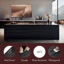 Black Wood Grain Wallpaper, 3D Wood Texture, Waterproof, Easy To Clean And Remove, Suitable For Any Surface And Furniture Self-Adhesive Film - Black - View 3
