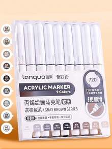 81 色直液丙烯颜料笔画笔彩色记号笔适用于岩石绘画石头陶瓷玻璃 DIY 美术用品文具