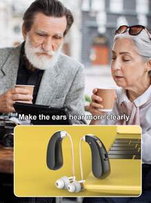 2Pcs Rechargeable Ear-Hanging Hearing Aid, Suitable For The Elderly, With Noise Elimination Function, Ear-Hanging Adult Hearing Loss, Complete Accessories.