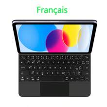Étui clavier magique pour iPad A16 11"/modèle 10e 2025. Tablette A3354 A3355 A3356 A2696 A2757 A2777. Clavier intelligent magnétique multipoint rétroéclairé sans fil. Étui de protection pour tablette