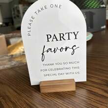 1pc Party Favors Arch Table Sign, Party Favors Sign, Modern Script Acrylic Wedding Sign, Wedding Favors For Guests, Wedding Party Favors, Wedding Table Top Signs Summer Birthday Gifts Beach Back To School School Supplies Room Decor