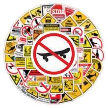 100pcs Warning Warning Signs Stickers - Warning Signs DIY Stickers For Decorating Rooms, Tabletops, And Suitcases Room Decor Home Decor Wall Decor Bathroom Decor Bedroom Decor Room Decoration Stuff Living Room Decor House Decor Home Decor Living Room Wall Art Wall Paper Personalised Stickers - Multicolor - View 3