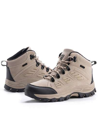 Women's Outdoor Leather Hiking Trekking Mountain Climbing Sneakers Sports Boots, Thick Sole Camping Mountaineering Boots