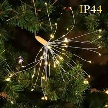 1-To-4 Solar Powered Remote Control Fairy String Lights, Fireworks Lights, Tent Atmosphere Lights, Dandelion Hanging Copper Wire Lights